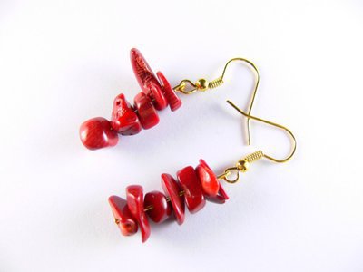 superbe naturelle corail rouge collier bracelet et boucles doreilles