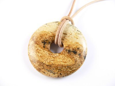 Pendentif donut Jaspe Paysage