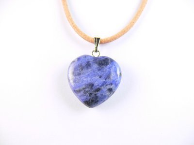 Pendentif Coeur pierre bleue sodalite