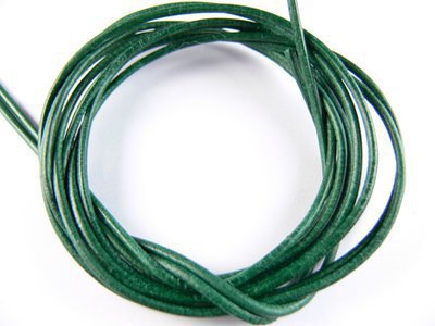 Cordon fil pendentif vert anglais en cuir naturel