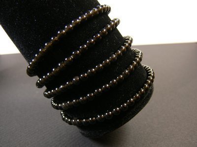 Bracelet fin obsidienne noire naturelle
