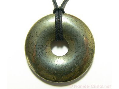 Pendentif donut Pyrite pierre vritable