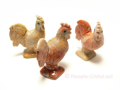Trois coq en figurines differentes et uniques