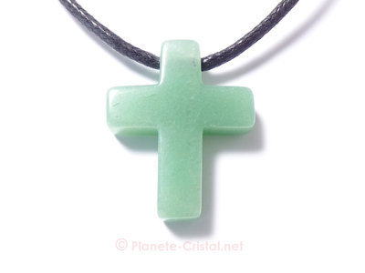 Croix cristaux d'aventurine verte