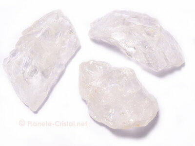 Quartz cristal de roche gemme en beaux fragments bruts transparents
