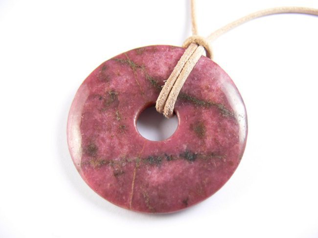 Pendentif donut rhodonite