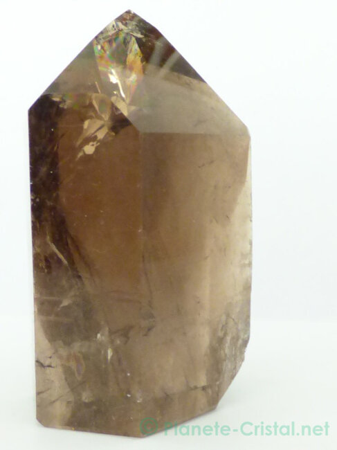 Haut cristal de roche pointe isolee embase plane - Planète-Cristal