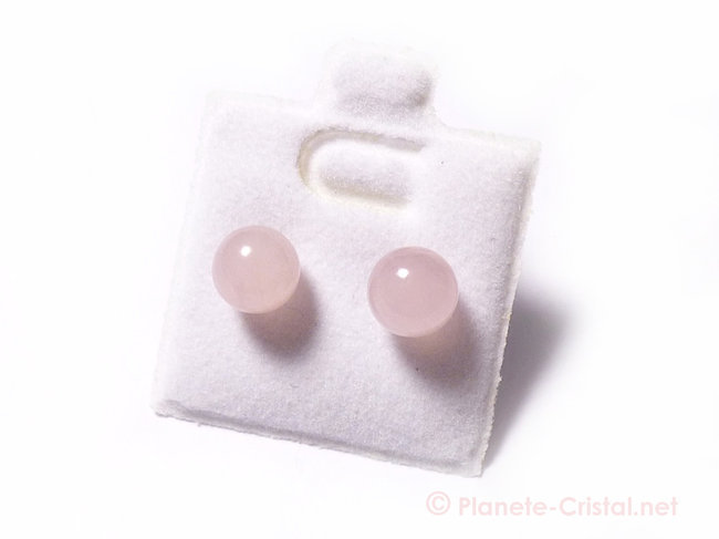 Puces d'oreilles en quartz rose