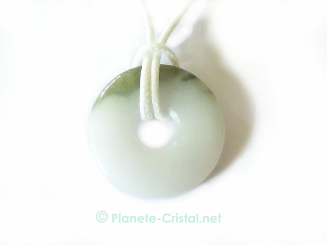 Pendentif En Jade Vert De Chine - Pierre Trouée Environ 3x2 Cm - Cabochon Percé Pour Cordon - Bijou Naturel - Cadeau Spiritualité - 2