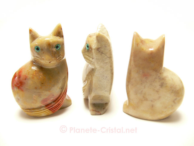 mookaitedecor Oeil de Tigre Mini Figurine d'ours en Pierre sculptée, Statue en Pierre de Poche d'animal en Cristal de Reiki pour la décoration de Table et de bonsaï