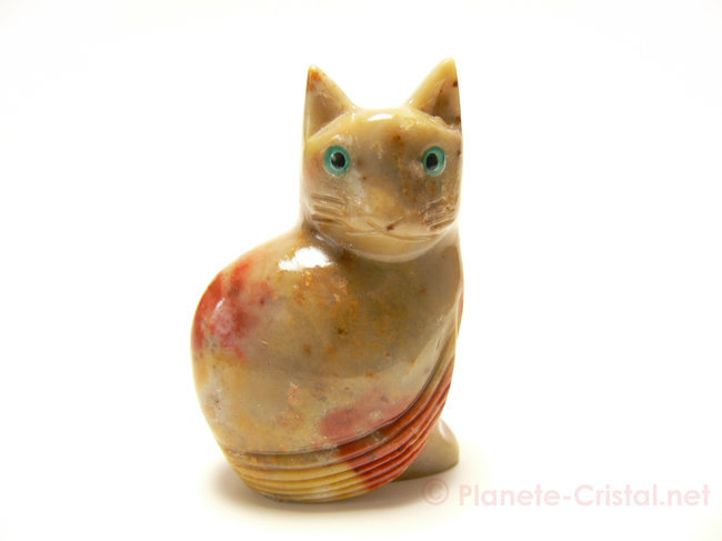 Animaux en pierre décoration : le chat assis