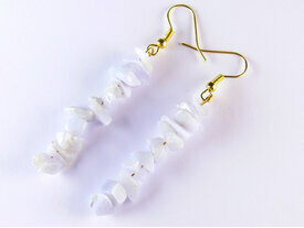 Grandes boucles d'oreilles en agate bleue 