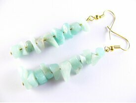 Boucles d'oreilles minéraux en amazonite