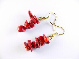 Boucles d'oreilles corail rouge