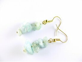 Boucles d'oreilles Aigue Marine bleue