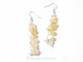 Boucles d'oreilles citrine pierres