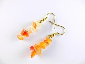 Boucles d'oreilles Cornaline pierre