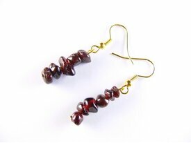 Boucles d'oreilles Grenat pierre rouge