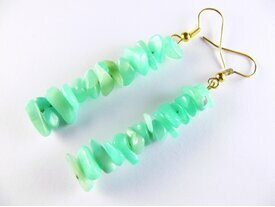 Boucles d'oreilles Hemimorphite verte 