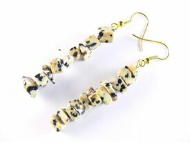 Boucles d'oreilles Jaspe dalmatien pierres