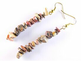 Boucles d'oreilles Jaspe leopard pierres