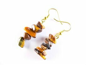 Boucles d'oreilles pierre en oeil de tigre