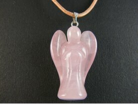 Pendentif Ange en quartz rose