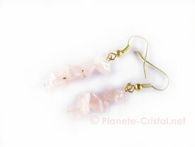 Boucles d'oreilles quartz rose pierre