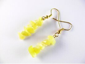 Petite paire bo en serpentine jaune 