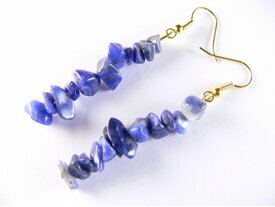 Boucles d'oreilles bleues pierres naturelles
