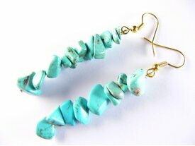 Longues boucles d oreilles turquoise 