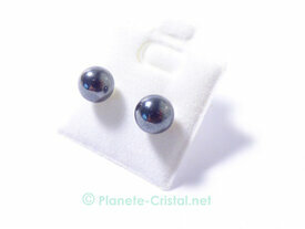 Puces d'oreilles noire Hématite