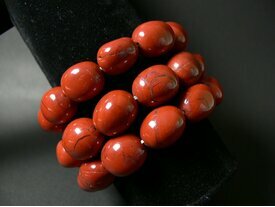 Bracelet en pierre de jaspe rouge