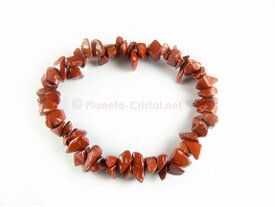 Bracelet fantaisie en jaspe rouge naturel