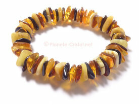 Bracelet ambre multicolore en camaïeu