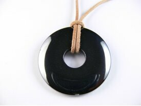 Pendentif donut Hematite