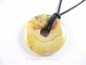 Pendentif donut agate crazy lace