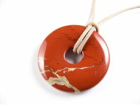 Pendentif donut en jaspe rouge naturel