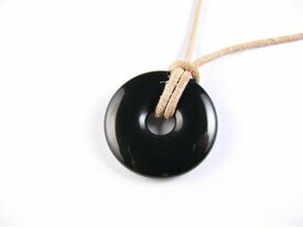 Pendentif donut noir en onyx