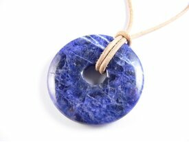 Pendentif donut bleu sodalite