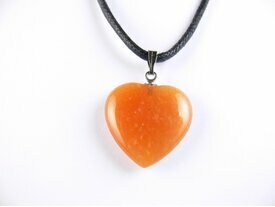 Pendentif coeur aventurine rouge