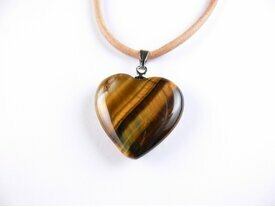 Pendentif coeur en oeil de tigre