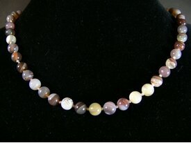 Collier bille agate du Botswana natuelle
