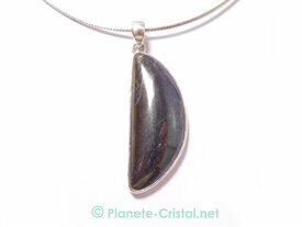 Pendentif covellite pierre argent massif