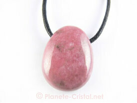 Pendentif minéral en rhodonite