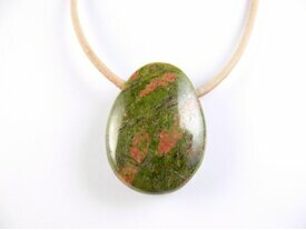 Pendentif pierre minéral d'unakite