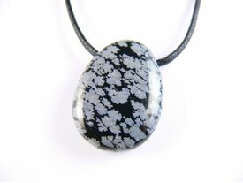 Pendentif minéraux obsidienne neige