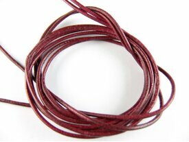 Cordon cuir rouge bordeaux