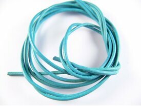 Cordon cuir couleur turquoise