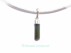 Bijoux pendentif tourmaline verte brut